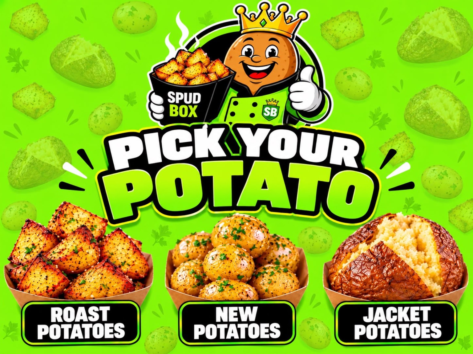 Roast potatoes menu